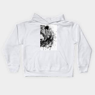 Black And White Half Faced Grizzly Bear Kids Hoodie